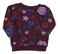 Mahagonová mikina s hvězdami a planetami Primark