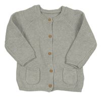 Světlešedý propínací svetr Matalan