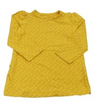 Hořčicové puntíkaté triko Topomini