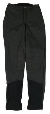 Černé koženkové jezdecké kalhoty Fouganza 