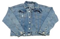 Modrá riflová crop bunda George