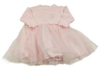 Světlerůžové pletené šaty s tylovou třpytivou sukní Next