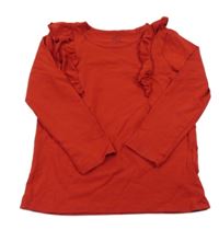 Červené triko s volánky Tchibo