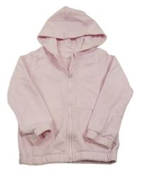 Světlerůžová propínací mikina s výšivkou a kapucí F&F