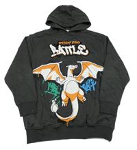 Antracitová mikina s drakem a kapucí - Pokémon George