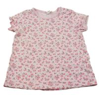 Světlerůžové květované tričko H&M