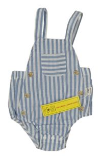 Nové - Světlemodro-bílé pruhované laclové kraťasy Shein