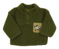 Khaki huňatá mikina s Mickeym Primark
