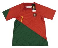 Nové - Červeno-zelené sportovní fotbalové tričko s číslem - Portugalsko 