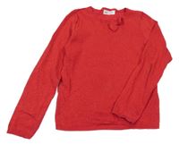 Červený třpytivý svetr s mašlí H&M