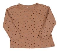 Starorůžovo-černé puntíkaté triko H&M