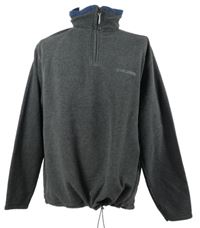 Pánská šedá fleecová mikina se stojáčkem vel. 3XL