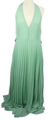 Nové - Dámské mátové šifonové plisované dlouhé šaty Boohoo 