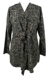 Dámská černo-béžová vzorovaná halenková tunika se stahováním Primark 