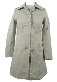 Dámský béžový plátěný jarní kabát H&M