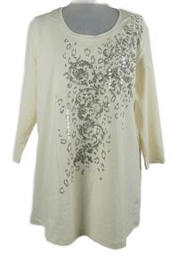 Dámská smetanová tunika s potiskem Thea