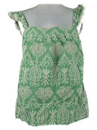 Nové - Dámský zeleno-bílý madeirový top Love and Roses 