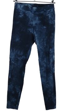 Dámské tmavomodro-bílé batikované legíny 