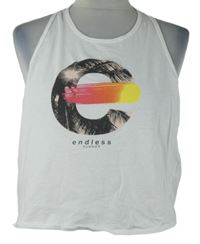 Dámský bílý crop top s potiskem Only 