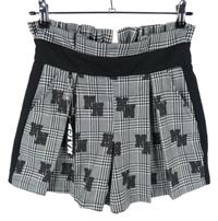 Nové - Dámské černo-bílé kostkované sukňové kraťasy s písmenky Naice Couture 