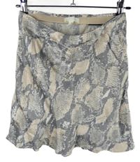 Dámská šedo-béžová vzorovaná saténová sukně H&M