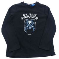 Černé fleecové pyžamové triko s Black Panther Marvel