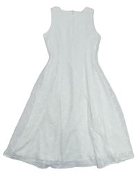 Bílé šifonové šaty s výšivkou 