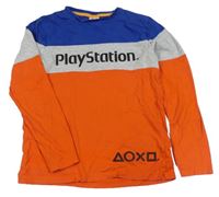 Modro-šedo-oranžové triko - PlayStation George