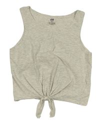 Světlešedý melírovaný crop top H&M
