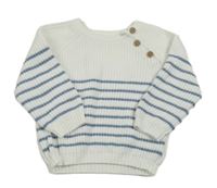 Bílo-modrý pruhovaný svetr Little nutmeg