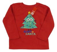 Nové - Červená fleecová mikina se stromkem Dunnes