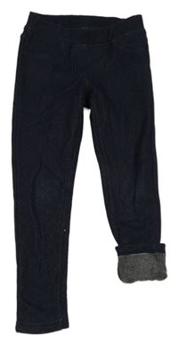 Tmavomodré melírované teplé tregíny C&A