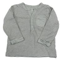 Bílo-černé pruhované podšité triko Mamas&Papas