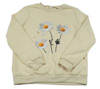Světlebéžová mikina s kytičkami 
