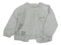 Bílý propínací svetr se zvířátky bhs