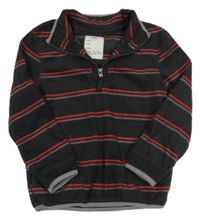 Černá pruhovaná fleecová mikina M&S