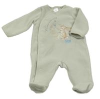 Světlešedý fleecový overal s králíčkem