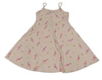 Světlerůžové šaty s plameňáky Dopodopo