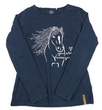 Tmavomodré triko s koněm Yigga