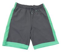 Tmavošedo-zelené sportovní kraťasy H&M