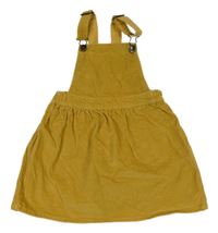 Hořčicové manšestrové laclové šaty H&M
