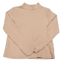Světlerůžové žebrované triko se stojáčkem H&M