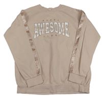 Pudrová mikina s nápisem H&M