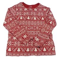 Červeno-bílé vzorované pyžamové triko M&S