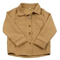 Karamelová lehká košilová bunda 