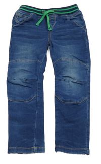 Tmavomodré teplákové rifle s úpletovým pasem Nutmeg