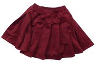 Vínová manšestrová skládaná sukně Shein