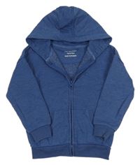 Modrá melírovaná propínací mikina s kapucí Primark