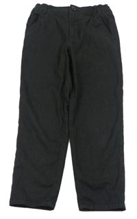 Antracitové plátěné kalhoty C&A