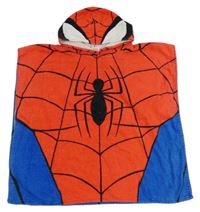 Červeno-modré froté osuškové pončo s kapucí - Spiderman Marvel